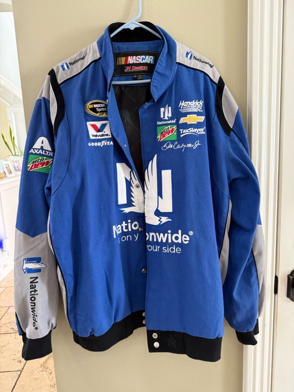 Nascar Nationwide Blue and Gray Racing Jacket - Men’s Bomber